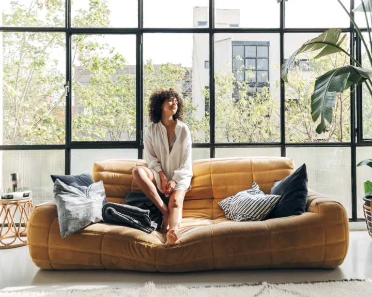 wood and rattan sideboard